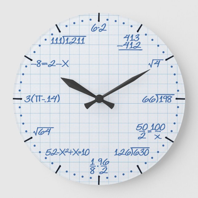 Mathematical Equations Clock Große Wanduhr (Vorderseite)
