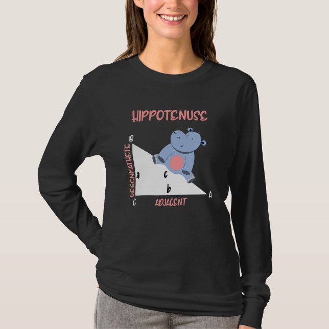 Mathematician Hippotenuse Hippo Triangle T-Shirt (Vorderseite)