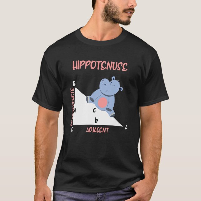 Mathematician Hippotenuse Hippo Triangle T-Shirt (Vorderseite)