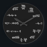 Mathematics Chalkboard Clock - Mathematician Große Wanduhr<br><div class="desc">Perfect clock for math student,  teachers,  engineers,  physicists,  doctors,  dentists,  or anyone just likes a creative chalkboard-like clock</div>