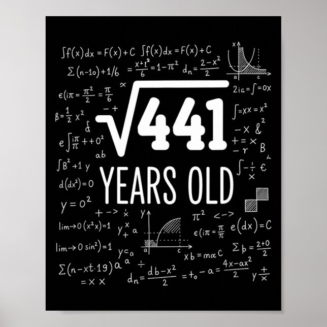 Mathematics Square Root 441 Years Old, Clever Math Poster (Vorne)
