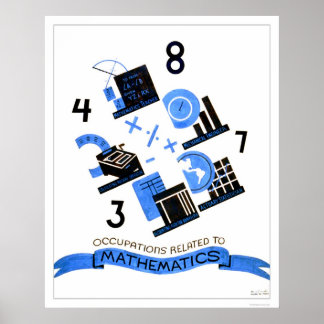 Mathematik Beruf 1936 WPA Poster