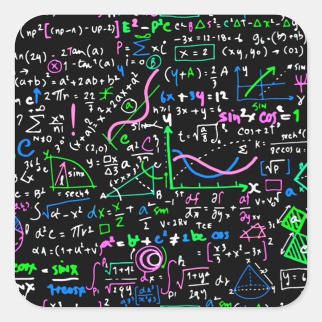 Mathematik-Bildung Quadratischer Aufkleber (Vorderseite)