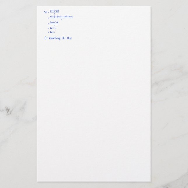 Mathematik Briefpapier (Vorderseite)