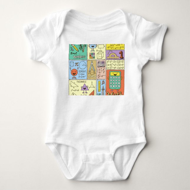 Mathematik, bunte Vintage Banner. Baby Strampler (Vorderseite)