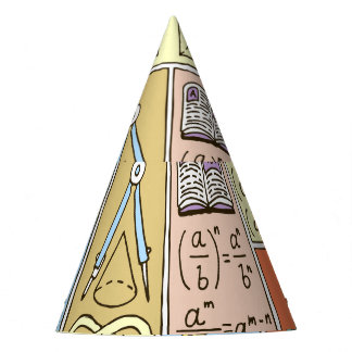 Mathematik, bunte Vintage Banner. Partyhütchen