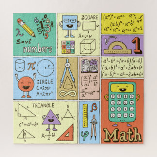 Mathematik, bunte Vintage Banner. Puzzle