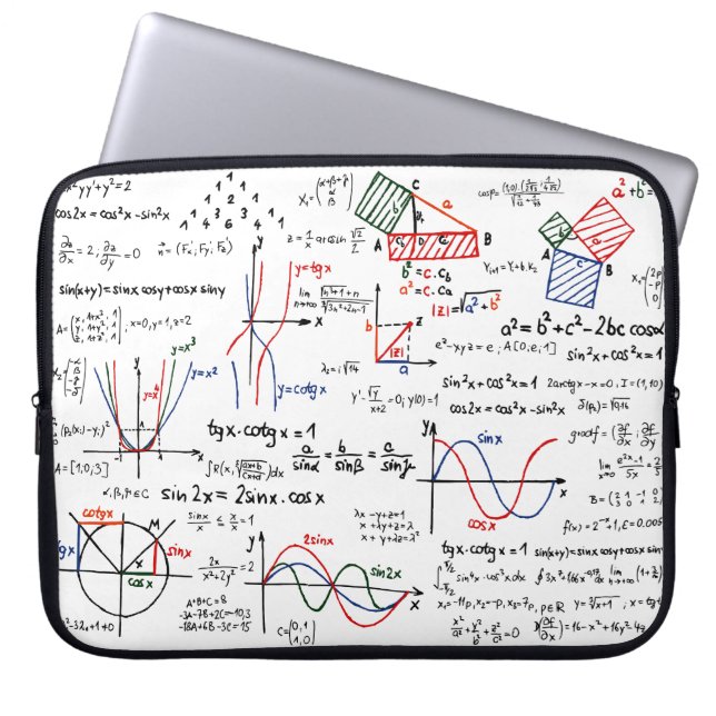 Mathematik Cheat Sheet Laptop Sleeve (Vorderseite)