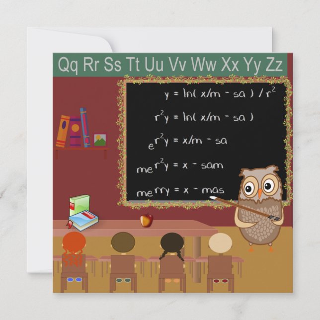 Mathematik Christmas Wish Postcard Feiertagskarte (Vorderseite)