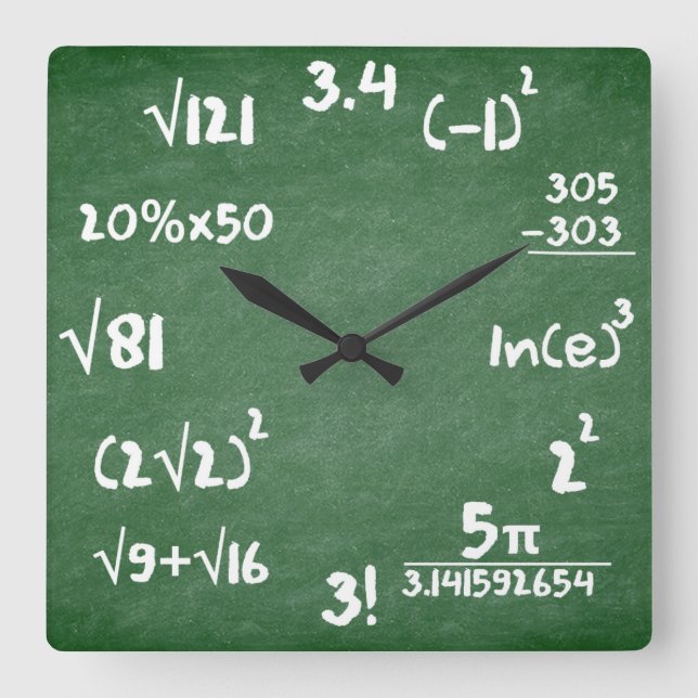 Mathematik Clock für Mathematiker Quadratische Wanduhr (Vorderseite)