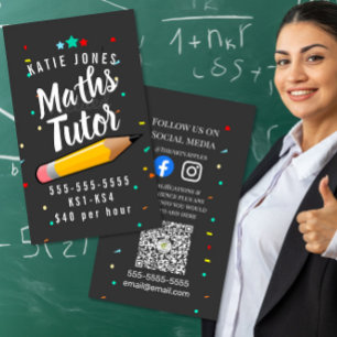 Mathematik Englisch Tutor Zuhause Lerntests Visitenkarte