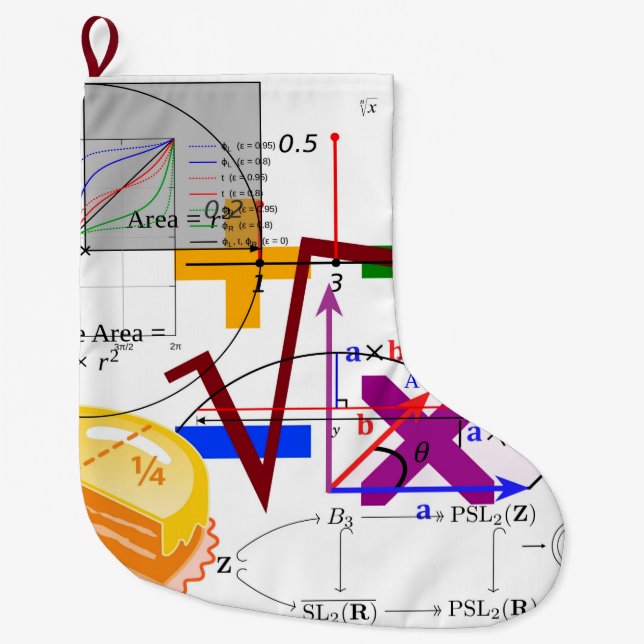Mathematik-Formel Physik-Schule Großer Weihnachtsstrumpf (Vorderseite)