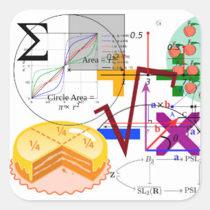 Mathematik-Formel Physik-Schule Quadratischer Aufkleber