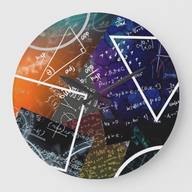 Mathematik Formel Wall Clock Große Wanduhr (Vorderseite)