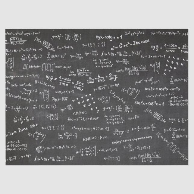 Mathematik-Formeln an der Tafel Seidenpapier (Vorderseite)