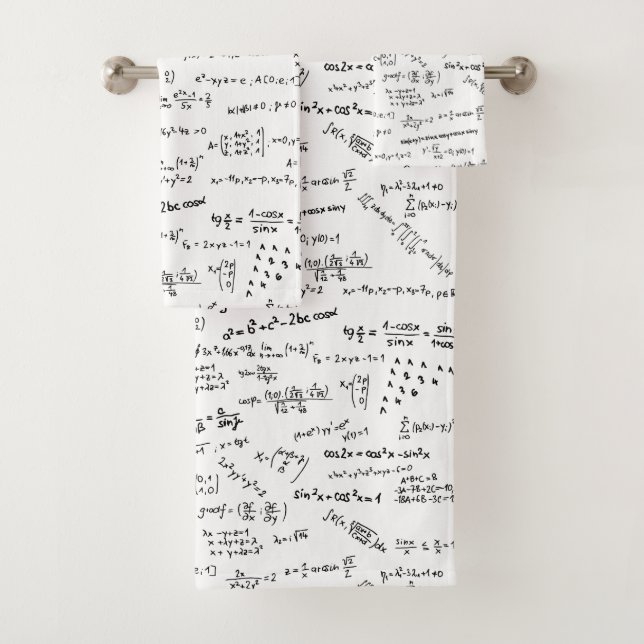 Mathematik Formeln und Zahlen Badezimmer Badhandtuch Set (Insitu)