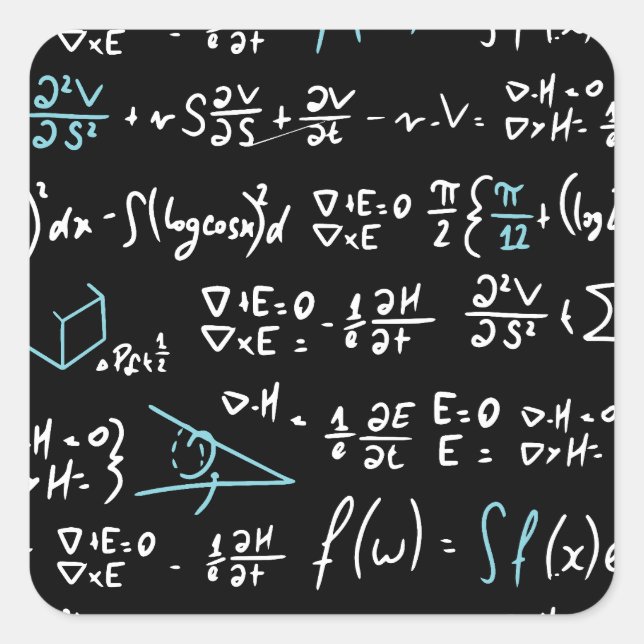 Mathematik formuliert Mathematik Physik Lehrer Quadratischer Aufkleber (Vorderseite)