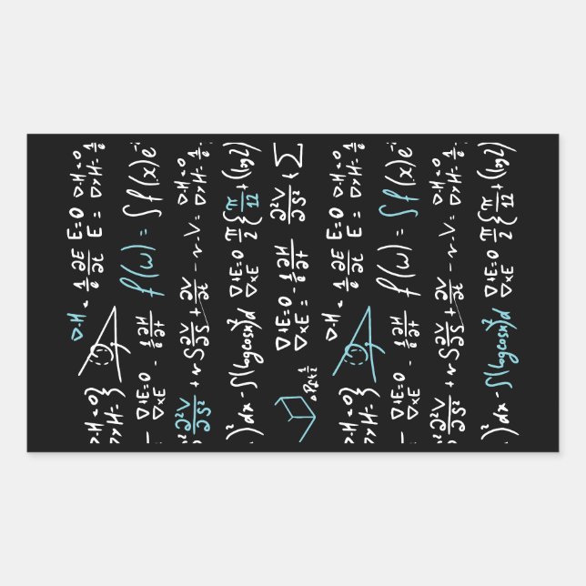 Mathematik formuliert Mathematik Physik Lehrer Rechteckiger Aufkleber (Vorderseite)