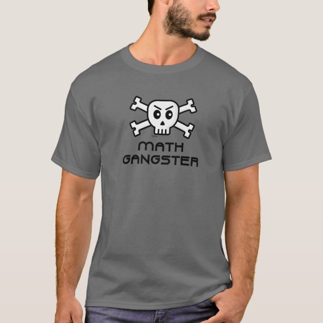 Mathematik Gangster Skull and Cross Bone Word Desi T-Shirt (Vorderseite)