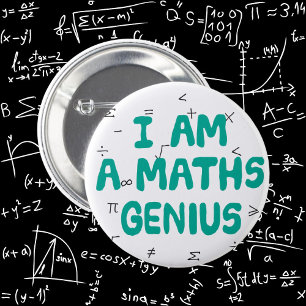 Mathematik Genie Button Abzeichen School Fach
