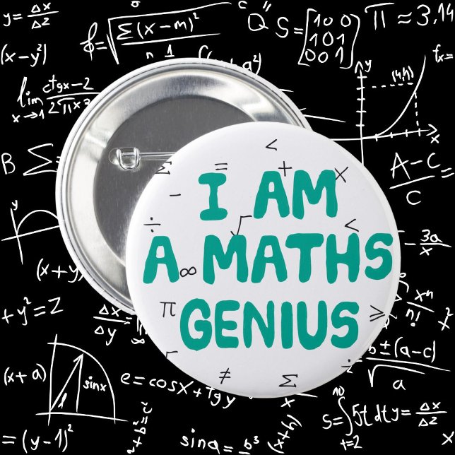 Mathematik Genie Button Abzeichen School Fach (Maths genius)