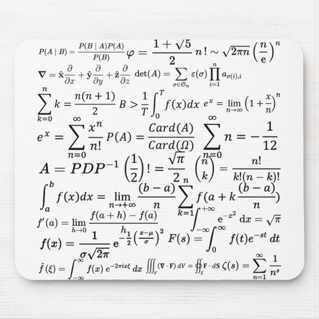 Mathematik-Gleichungen und Formeln Mousepad (Vorne)