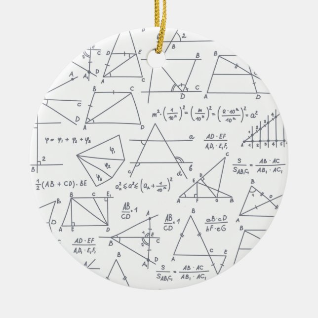 Mathematik Handgeschriebene Berechnungen Illustrat Keramik Ornament (Vorne)