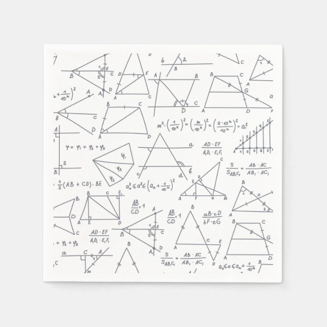 Mathematik Handgeschriebene Berechnungen Illustrat Serviette (Vorderseite)