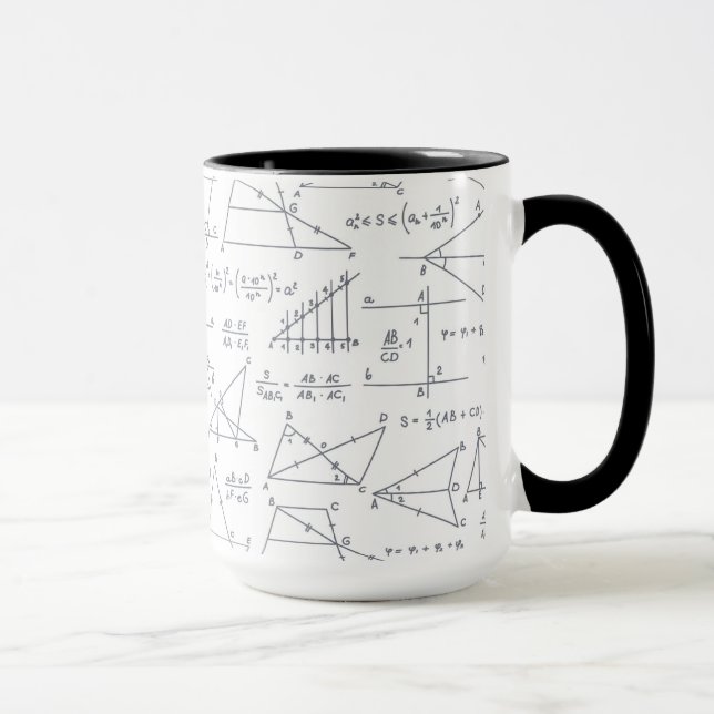 Mathematik Handgeschriebene Berechnungen Illustrat Tasse (Rechts)