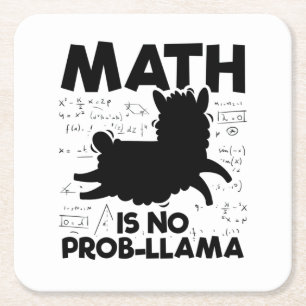 Mathematik Lama  Mathematik Lehrerschule Geschenki Rechteckiger Pappuntersetzer