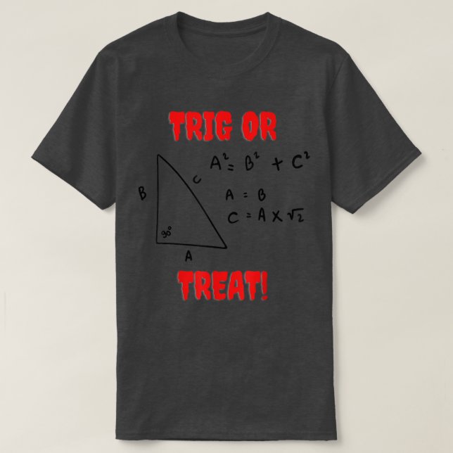 Mathematik Lehrer Halloween Trig oder Leckerei Tri T-Shirt (Design vorne)