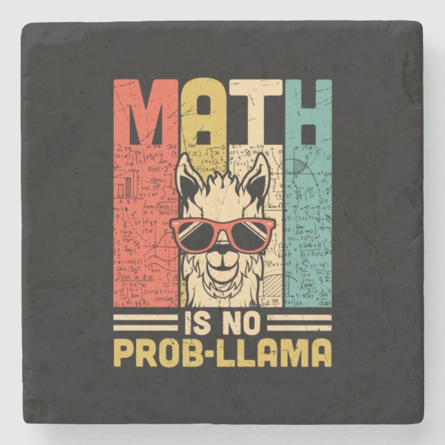 Mathematik Lehrer Mathe ist kein Problem Steinuntersetzer (Vorderseite)