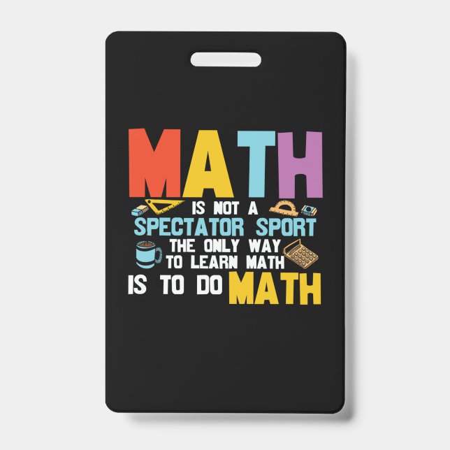 Mathematik Lehrer Mathe ist kein Spektakel Sport Ausweis (Vorderseite)
