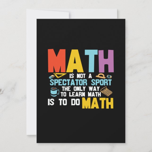 Mathematik Lehrer Mathe ist kein Spektakel Sport Einladung (Vorderseite)