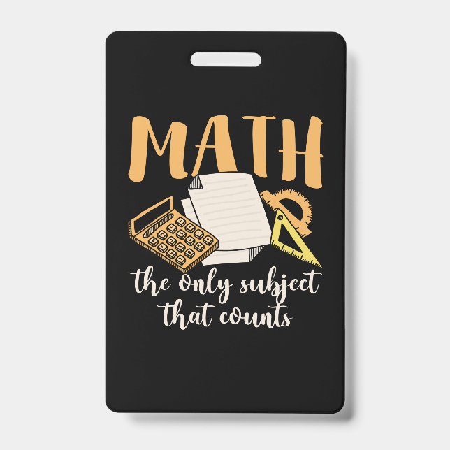 Mathematik Lehrer Mathematik das einzige Thema Ausweis (Vorderseite)
