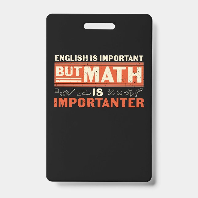 Mathematik Lehrer Mathematik ist wichtig Ausweis (Vorderseite)