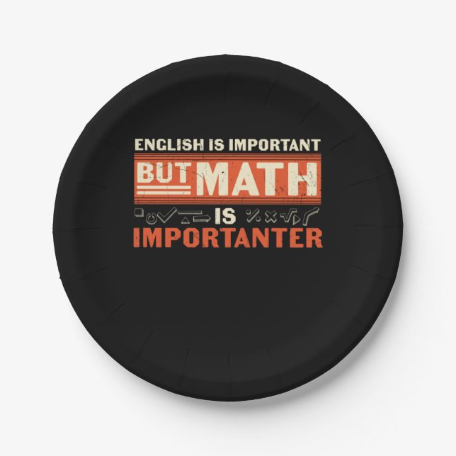 Mathematik Lehrer Mathematik ist wichtig Pappteller (Vorderseite)