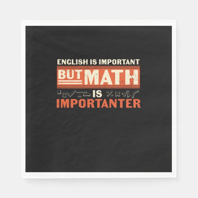 Mathematik Lehrer Mathematik ist wichtig Serviette (Vorderseite)