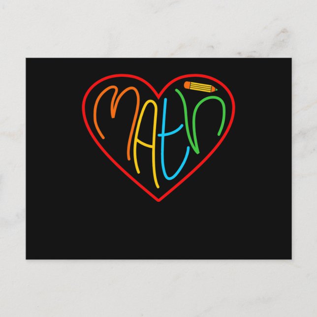 Mathematik Liebe Mathematik Mathematik Lehrer Stud Postkarte (Vorderseite)
