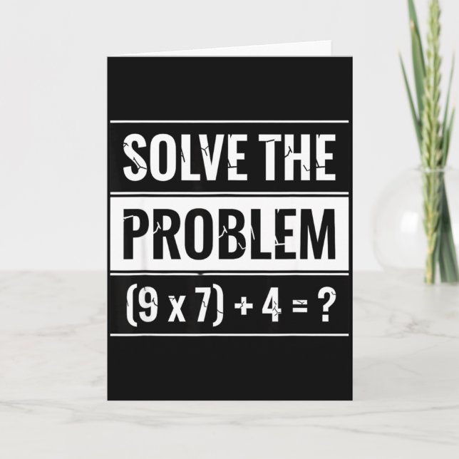 Mathematik Löst das Problem (9 X 7) + 4 = _ Mathe Karte (Vorderseite)