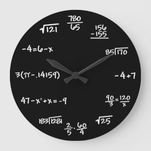 Mathematik Math Chalkboard Clock Große Wanduhr