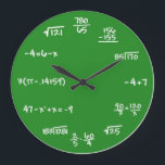 Mathematik Math Chalkboard Wall Clock Große Wanduhr<br><div class="desc">Ein großartiges Geschenk für jeden Mathematiker,  Physiker,  Wissenschaftler,  Computergenies oder Lehrer/Professor. Von Nerds,  Freaks und coolen Leuten gleichermaßen geschätzt!</div>