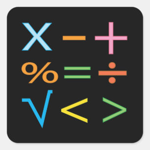 Mathematik Mathe-Symbol Mathe  Quadratischer Aufkleber