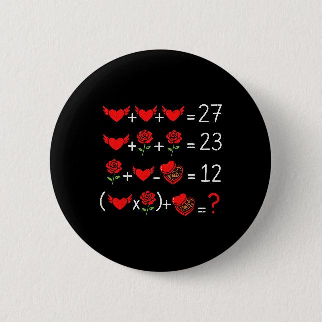 Mathematik Mathematik Geek Lustig Valentinstag Leh Button (Vorderseite)