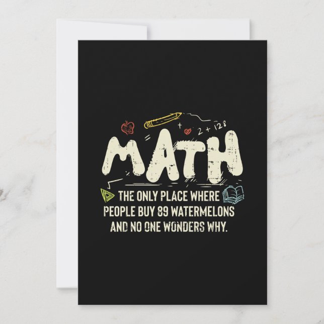 Mathematik Mathematik Mathematik Lehrer Geschenk Einladung (Vorderseite)