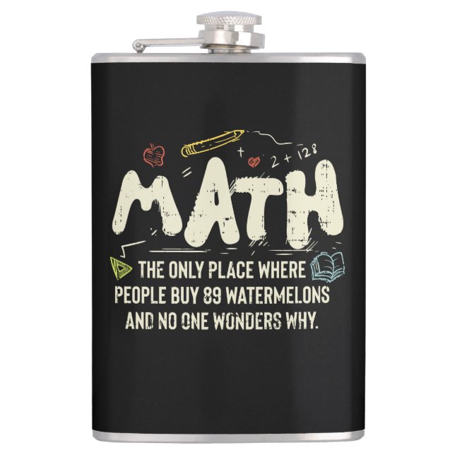 Mathematik Mathematik Mathematik Lehrer Geschenk Flachmann (Vorderseite)