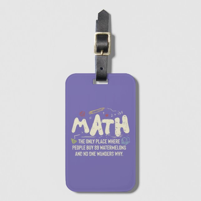 Mathematik Mathematik Mathematik Lehrer Geschenk Gepäckanhänger (Vorderseite Vertikal)
