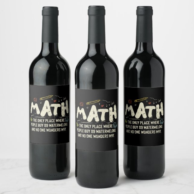 Mathematik Mathematik Mathematik Lehrer Geschenk Weinetikett (Flaschen)