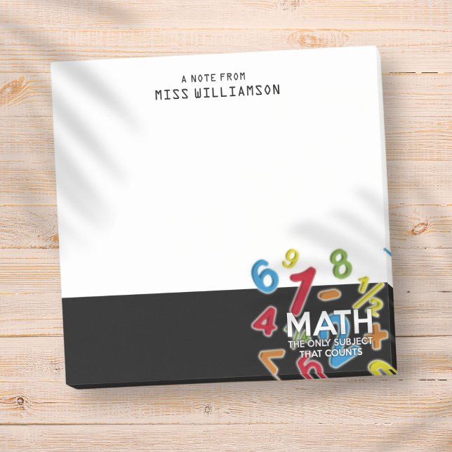Mathematik Personalisiert Name Lehrer Student Post-it Klebezettel (Math Personalized Name Teacher Student Post-it Notes)