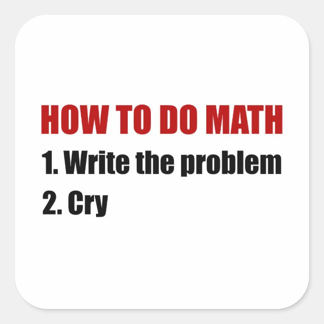 Mathematik Quadratischer Aufkleber (Vorderseite)